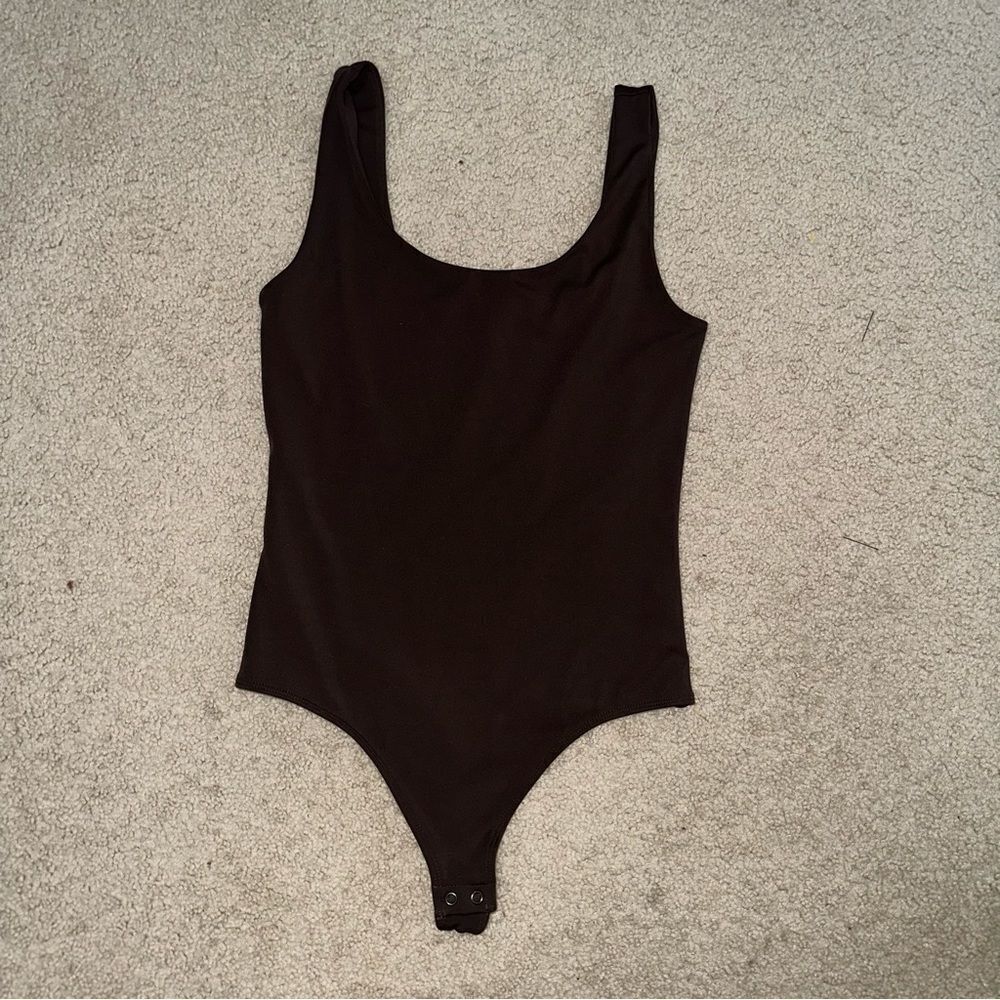 Express contouring brown tank bodysuit